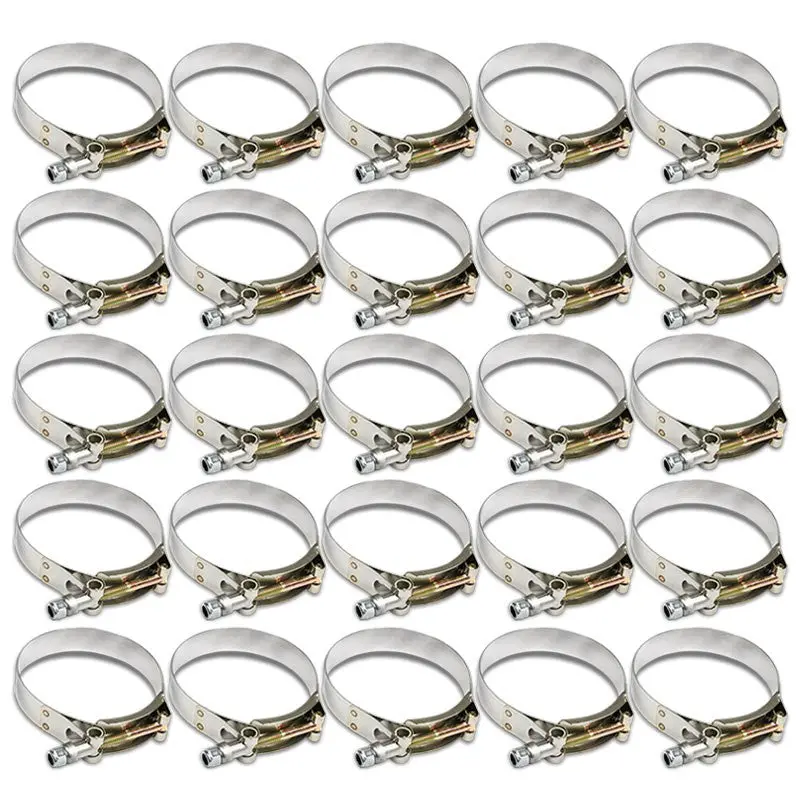 25X Stainless Steel T-Bolt Clamps Fit Intake Intercooler Hose Id 3.25" (83Mm) 1