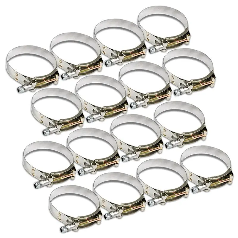 16X Stainless Steel T-Bolt Clamps Fit Intake Intercooler Hose Id 3.50" (89Mm) 1