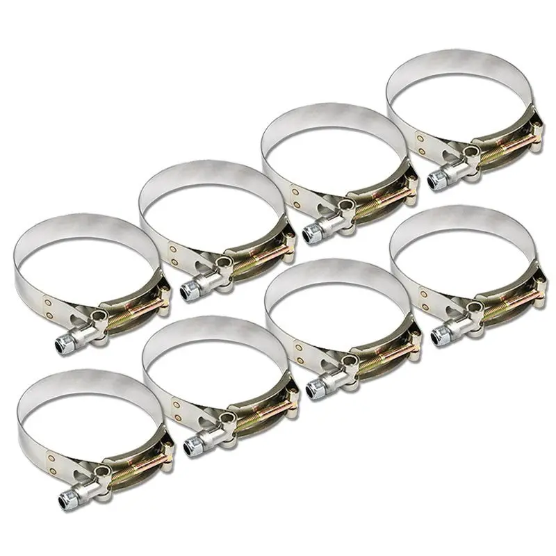 8X Stainless Steel T-Bolt Clamp Fit Intercooler Intake Tube Hose Id 3.50" (89Mm) 1