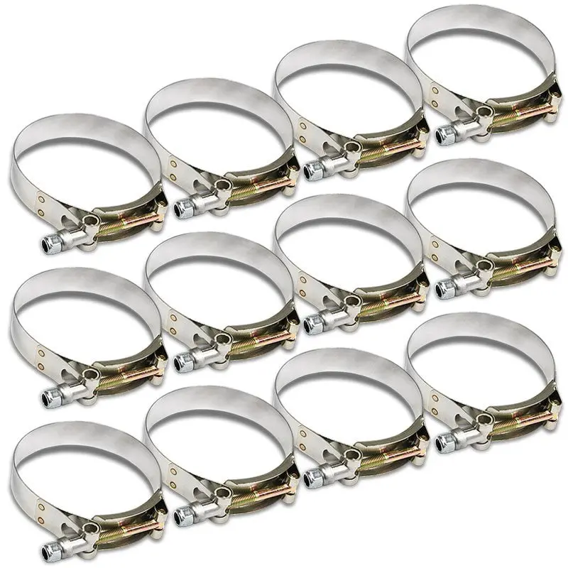 12X Stainless Steel T-Bolt Clamp Fit Cai Sr Intake Tube Hose Id 4.00" (102Mm) 1