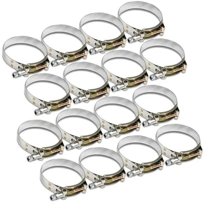 16X Stainless Steel T-Bolt Clamp Fit Cai Sr Intake Tube Hose Id 4.00" (102Mm) 1