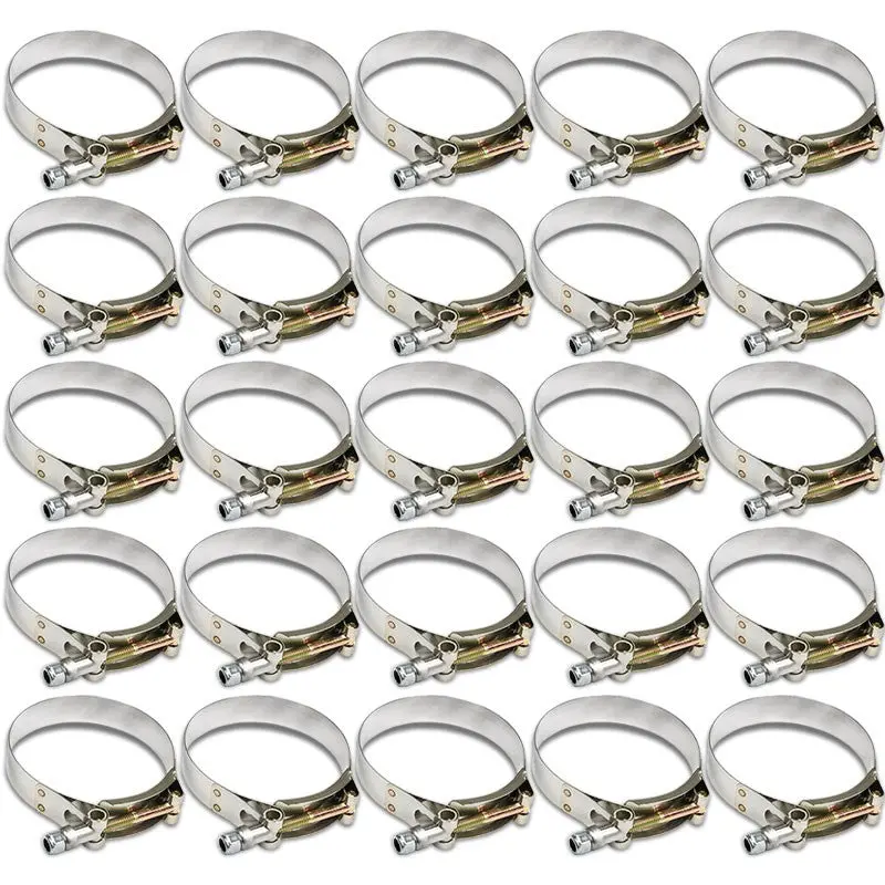 25X Stainless Steel T-Bolt Clamp Fit Cai Sr Intake Tube Hose Id 4.00" (102Mm) 1