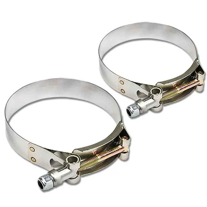 2X Stainless Steel T-Bolt Clamps Fit Intake Intercooler Hose Id 4.00" (102Mm) 1
