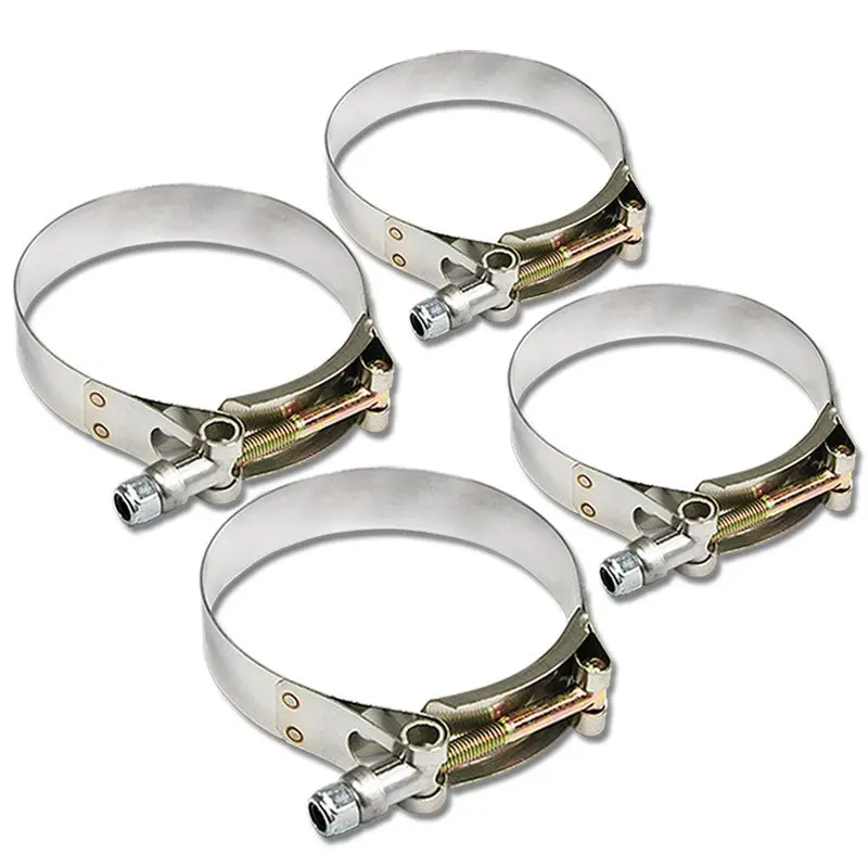 4X Stainless Steel T-Bolt Clamps Fit Intake Intercooler Hose Id 4.00" (102Mm) 1