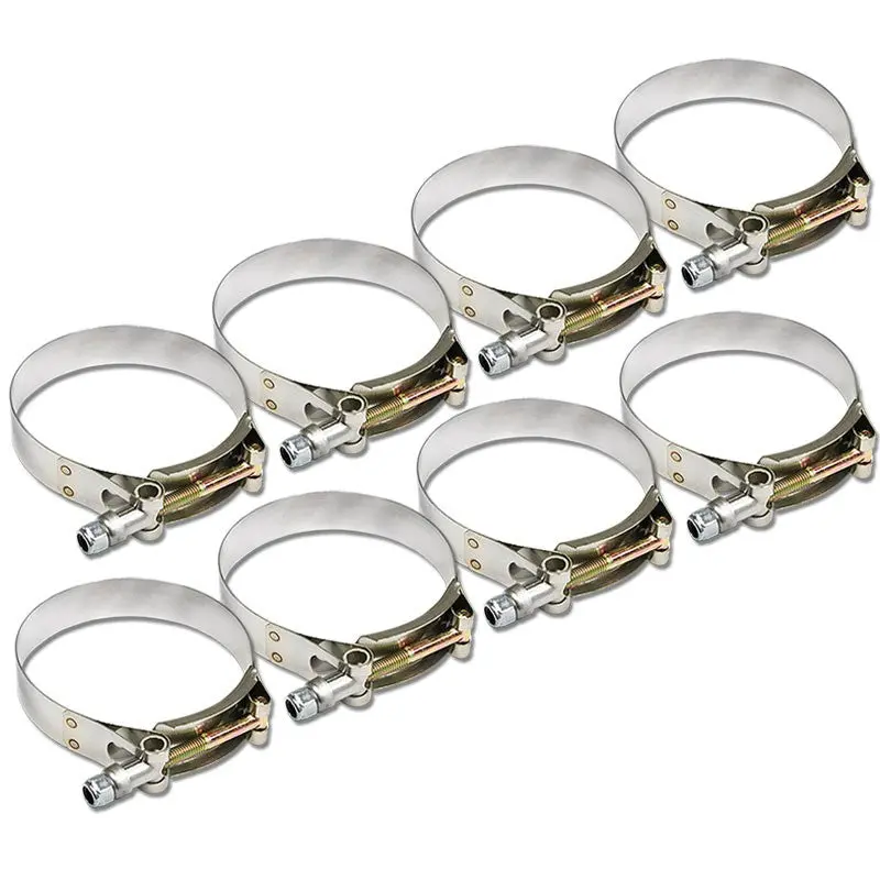 8X Stainless Steel T-Bolt Clamps Fit Intake Intercooler Hose Id 4.00" (102Mm) 1