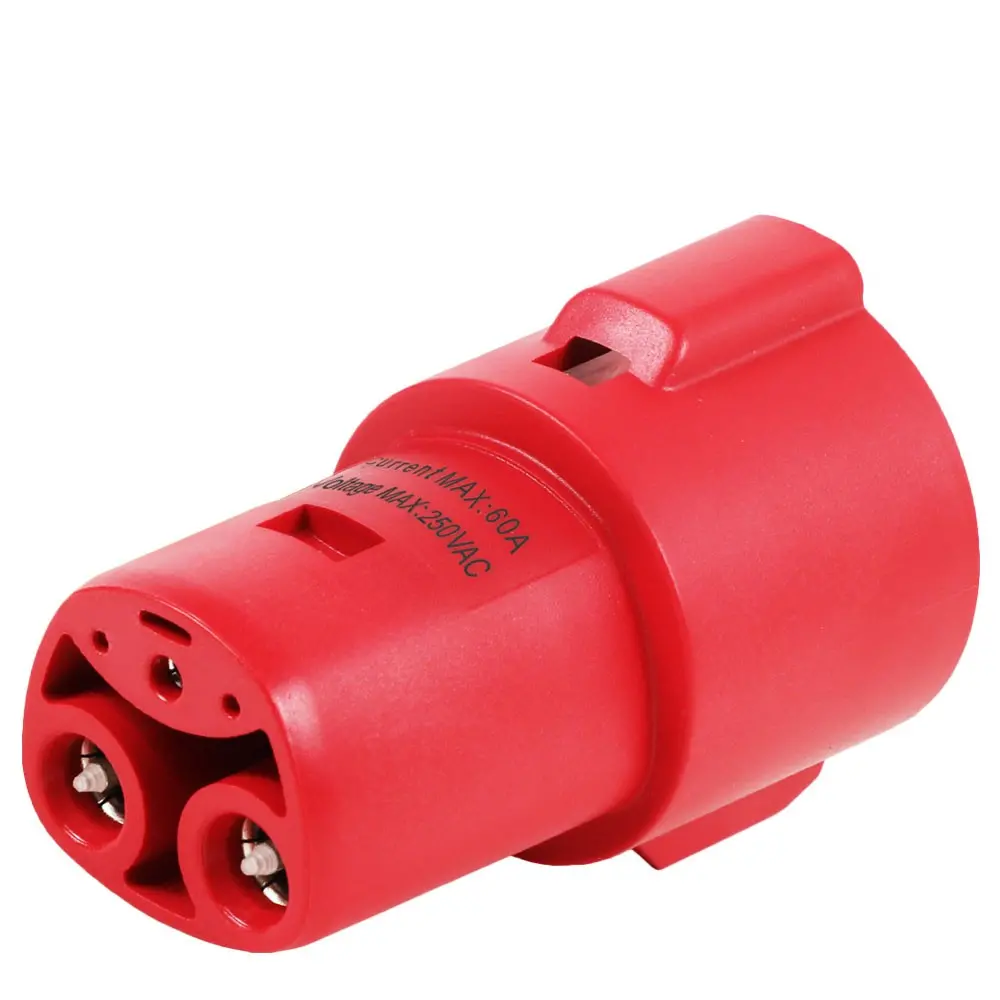 Red J1772 Female Charger Connector Charging Adapter (Support Level 1 & 2) For Tesla Model 3/S/X/Y 1