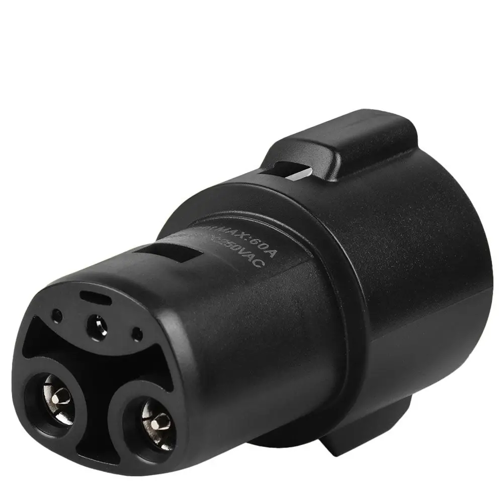 Black J1772 Female Charger Connector Charging Adapter (Support Level 1 & 2) For Tesla Model 3/S/X/Y 1