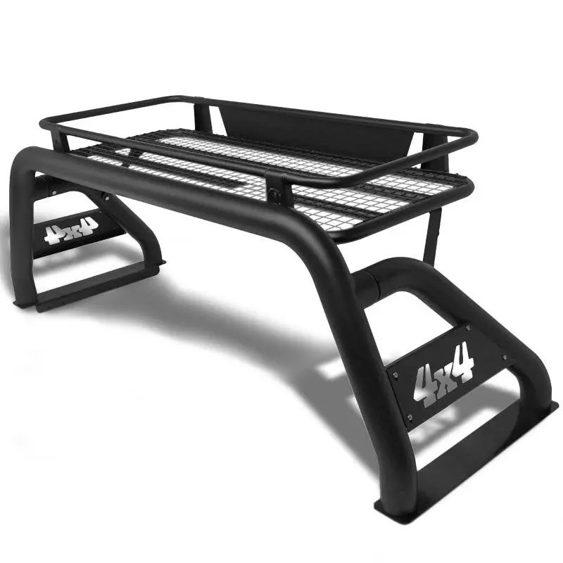 Styleside Coated Black Roll Bar+Roof Basket Cargo Carrier Rack 4X4 Logo 1