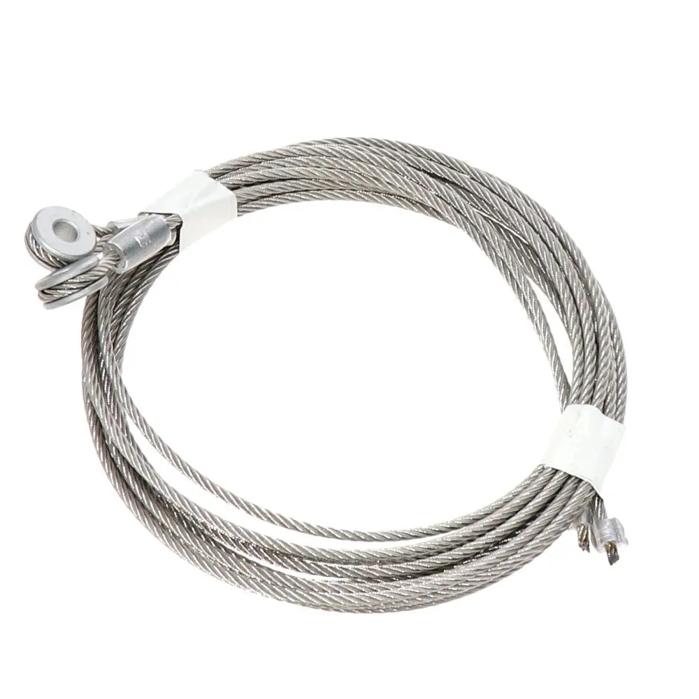 1X Pair (2Pcs) Transglobal Tg-913033 130" Length 7/16" Metal Eyelet 7X7 Stainless Steel Ramp Door Lift Cable 1