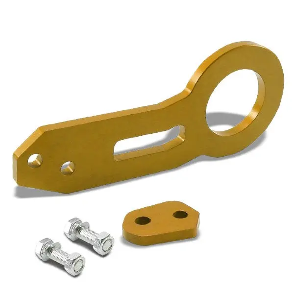 2.45" Rear Gold Billet Style Aluminum Racing Tow Hook Kit For Usdm/Jdm Model 1