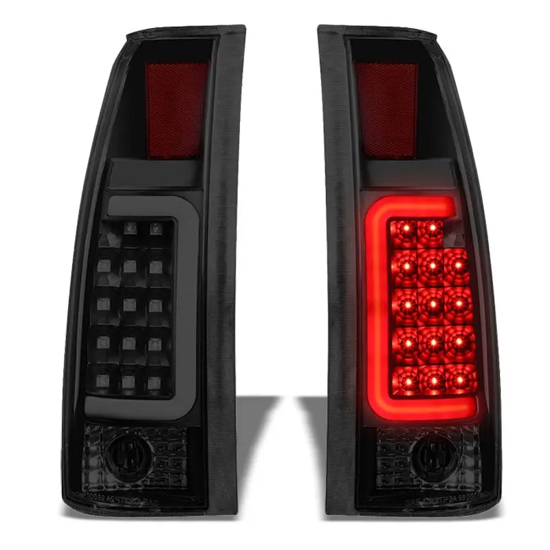 Black/Smoke Lens White 3D Led C Bar Tail Lights For Chevy/Gmc 89-01 C/K Series 1