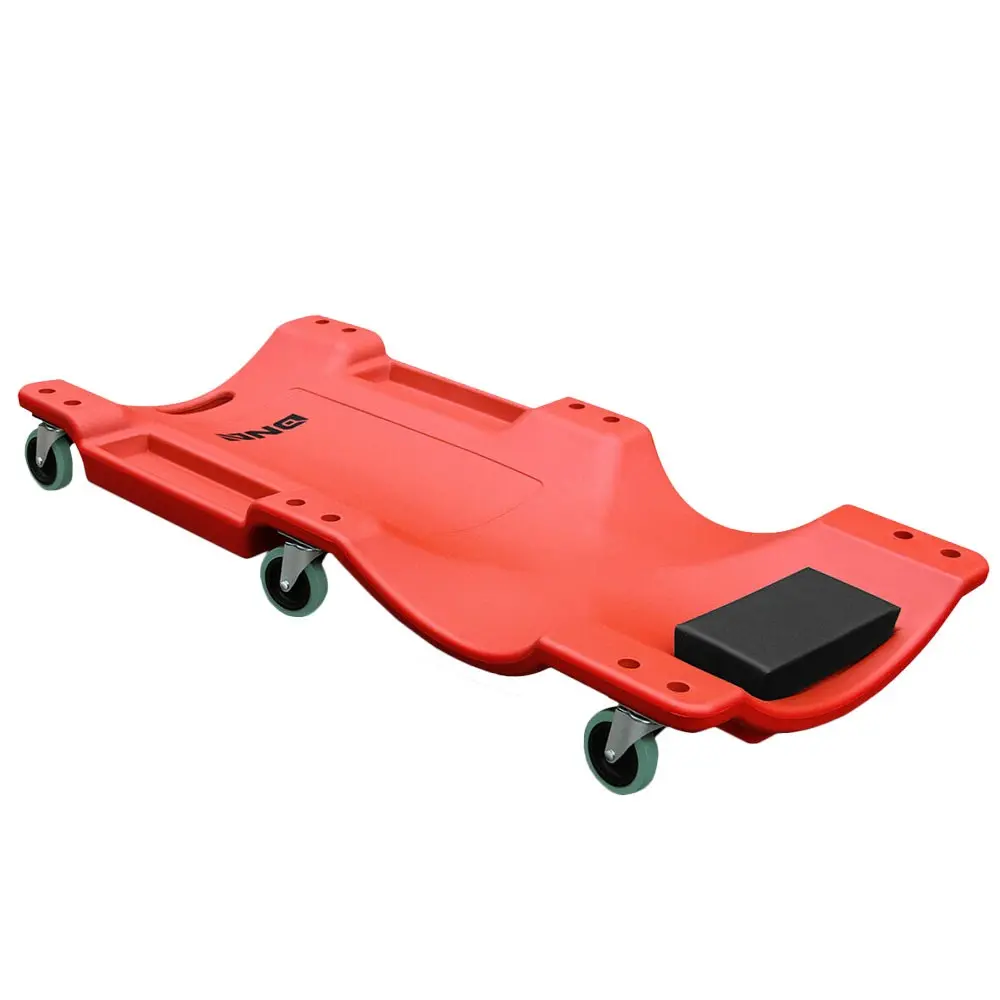 Red 40" X 19" Low Profile Automotive Repair Rolling Creepers W/Padded Headrest 1