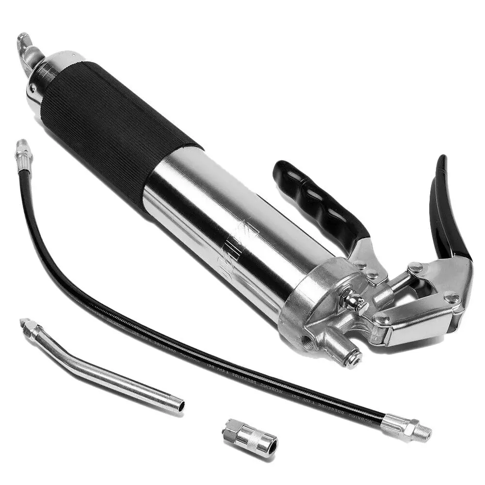 Metallic Multiuse 4500Psi Manual Pistol Grip 14Oz Grease Gun W/18" Flexible Hose 1
