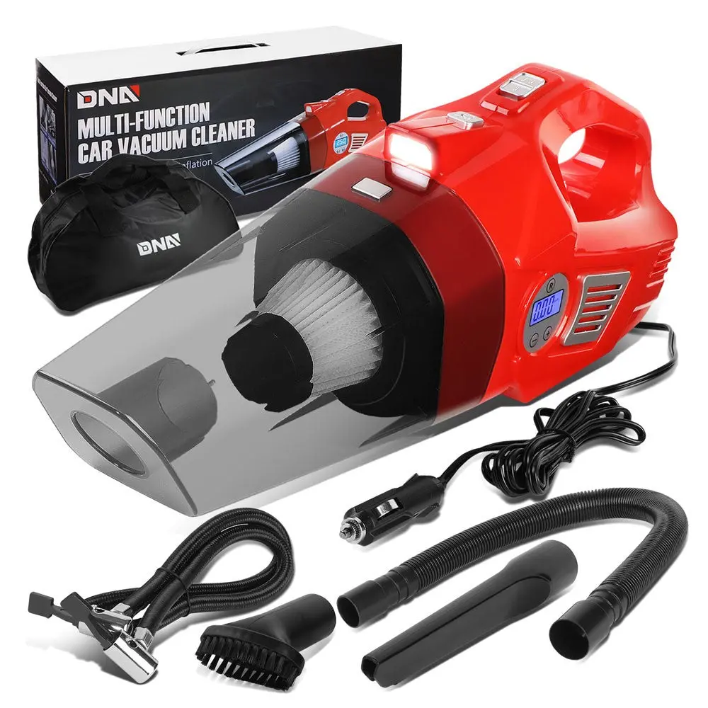 Red 2In1 Corded Handheld Mini Vacuum Cleaner W/Led Light & Air Compressor Pump 1