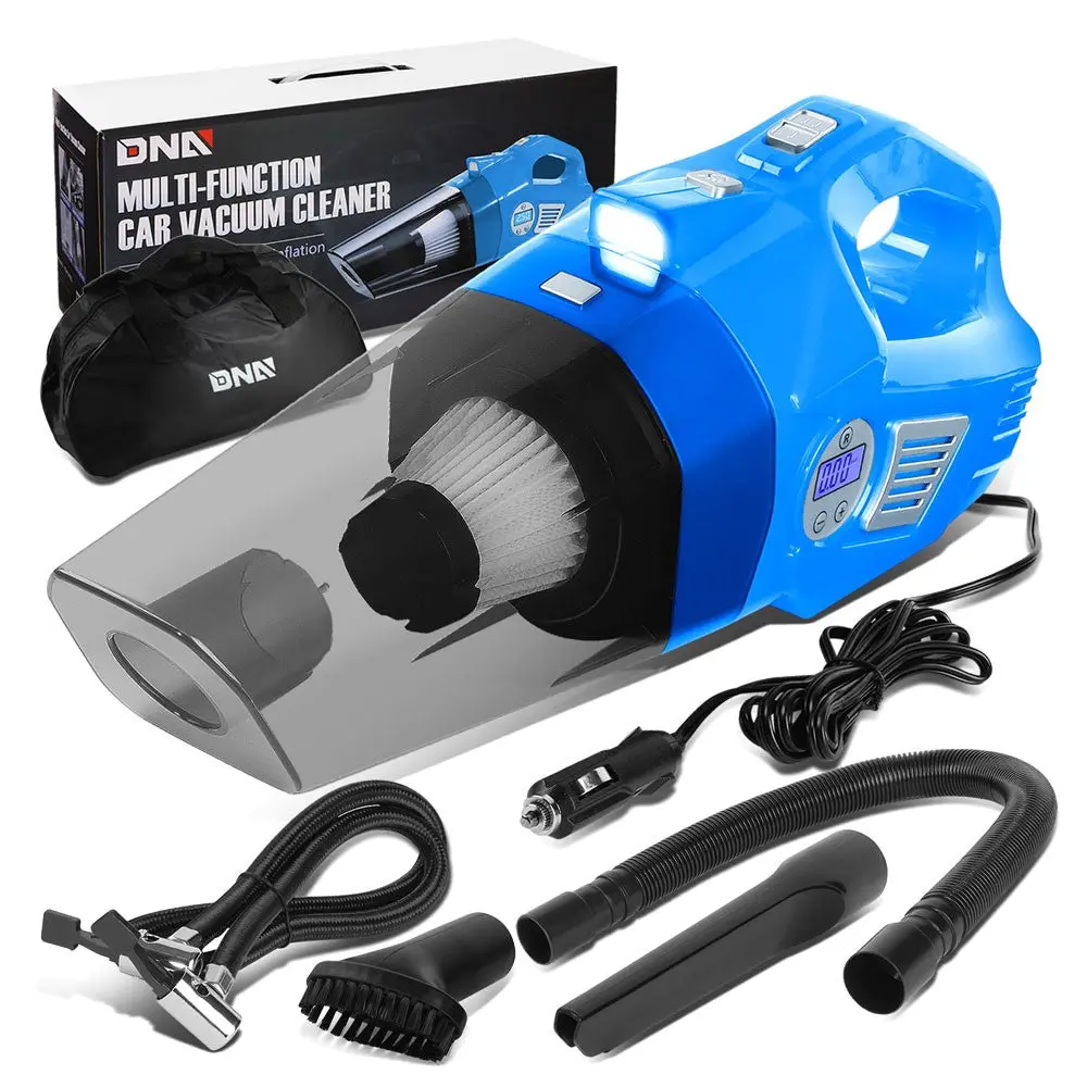 Blue 2In1 Corded Portable Mini Vacuum Cleaner W/Led Light & Air Compressor Pump 1