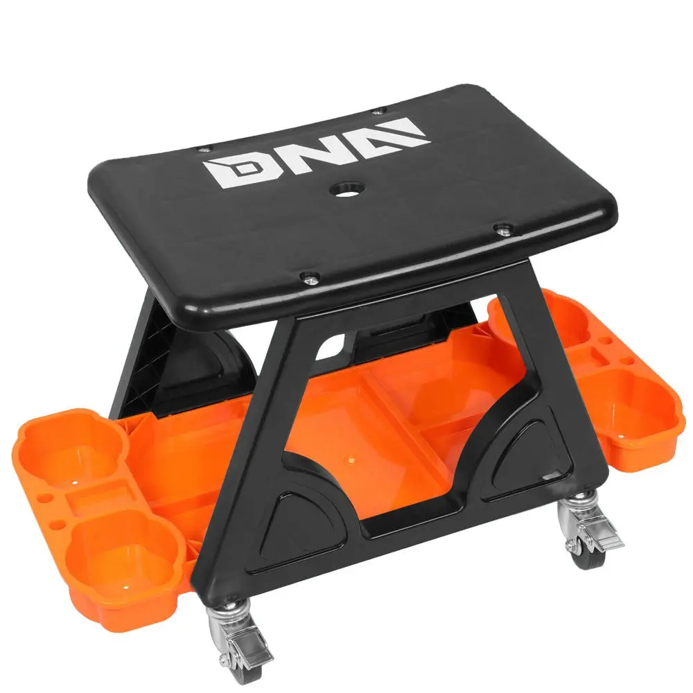 Dna Orange 23" X 13.5" X 10.5" 14.5" Seat Rolling Stool Chair W/Tool Tray 1