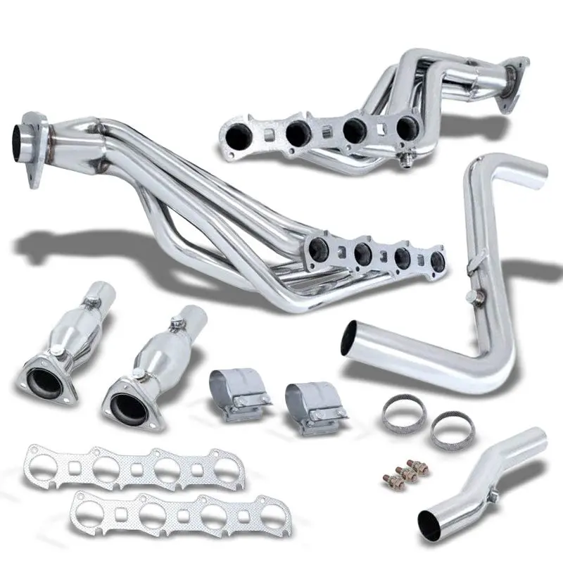 Manzo Stainless Steel Exhaust Manifold+Downpipe For 99-04 Ford F-150 5.4L V8 1