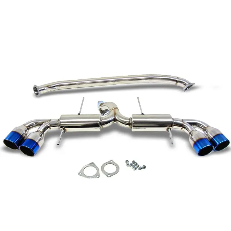Manzo Catback Exhaust Kit 4" Burnt Muffler Tip For 09-16 Nissan Gtr R35 Twin Turbo 1