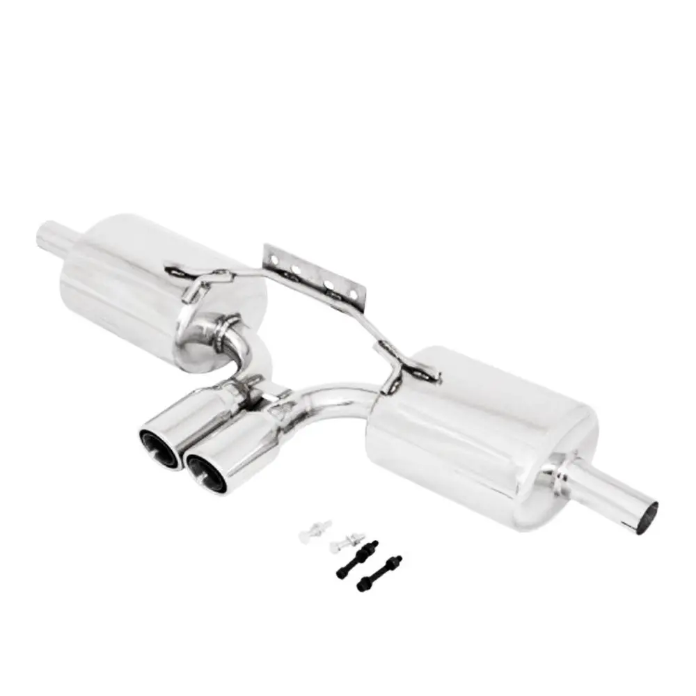 Manzo Bolt-On Style Axleback Exhaust System Dual Round Tip For 97-04 Porsche Boxster 2.5L 2.7L 3.2L (986) 1
