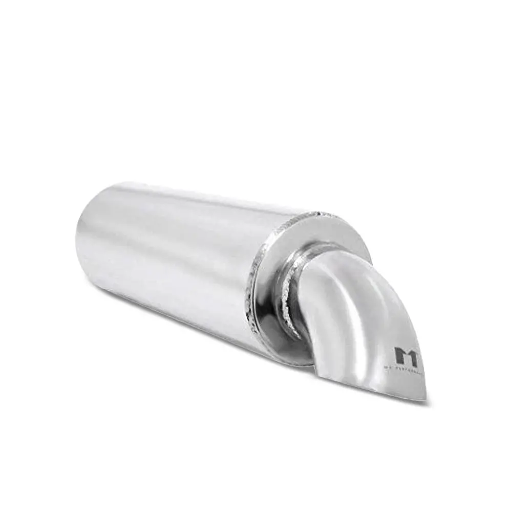 Manzo Stainless Steel 17.5" X 4" Exhaust Muffler Replacement 2.75" Dropdown Tip 1