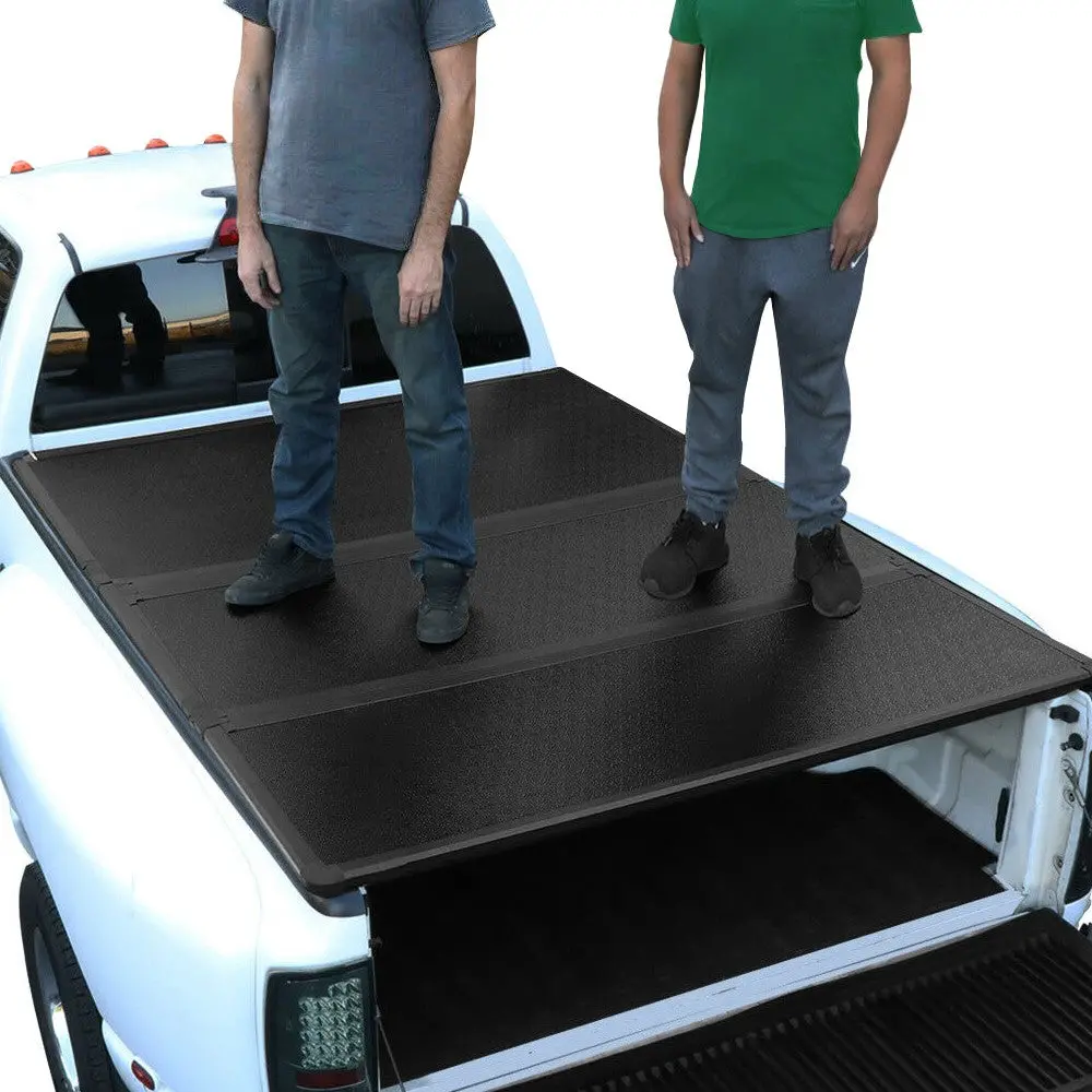 [Hard Tri 3-Fold] Black Truck Tonneau Cover For 04-15 Titan (A60 Gen) 6' 7" Bed 1