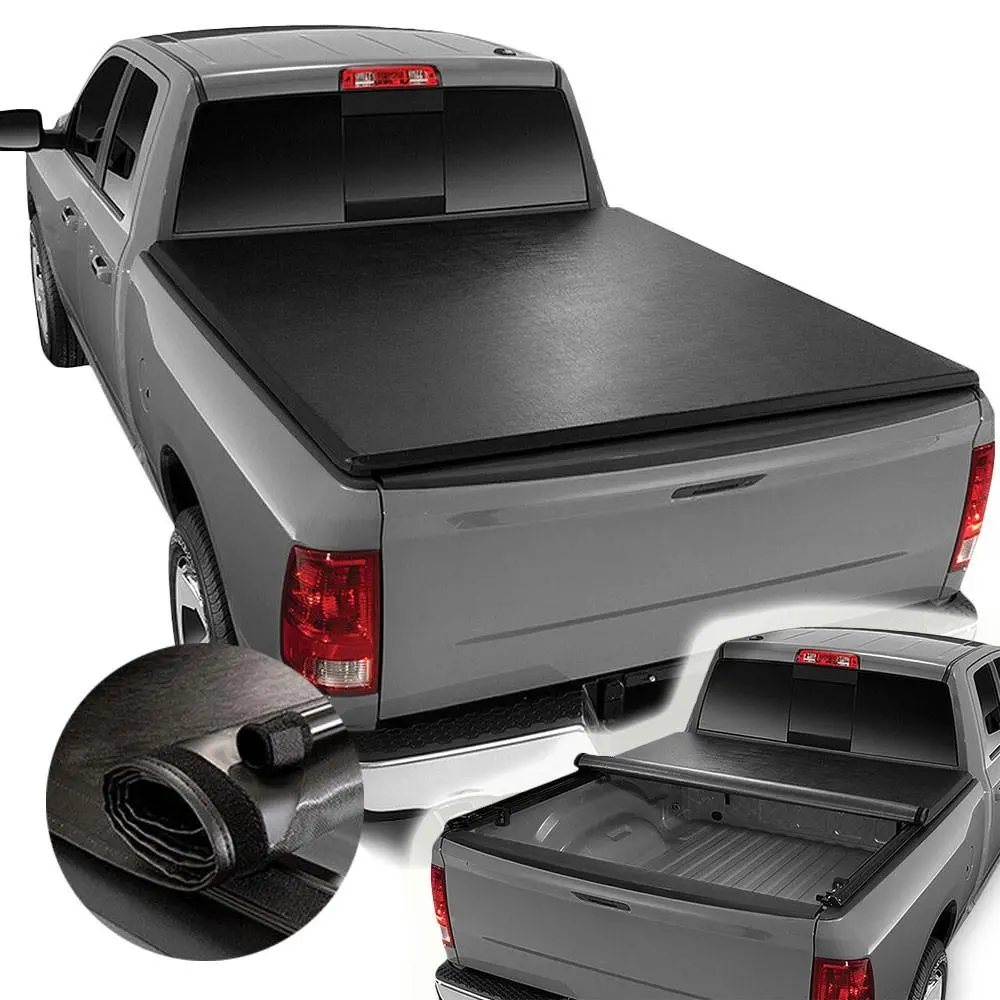 [Soft Roll-Up] Black Pickup Truck Bed Tonneau Cover 09-18 Ram 1500 6.5' Bed 1
