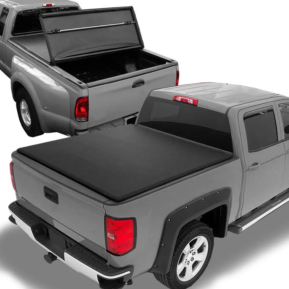 [Soft Tri 3-Fold] Truck Bed Tonneau Cover Ram 09-18 1500-3500/19+ Classic 8' Bed 1