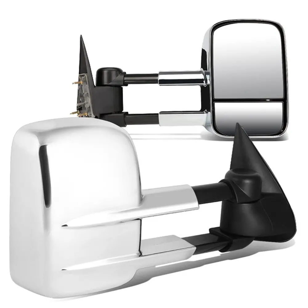 Left/Right Chrome Towing Side Mirror Manual Adjustment For 02-06 Escalade 1