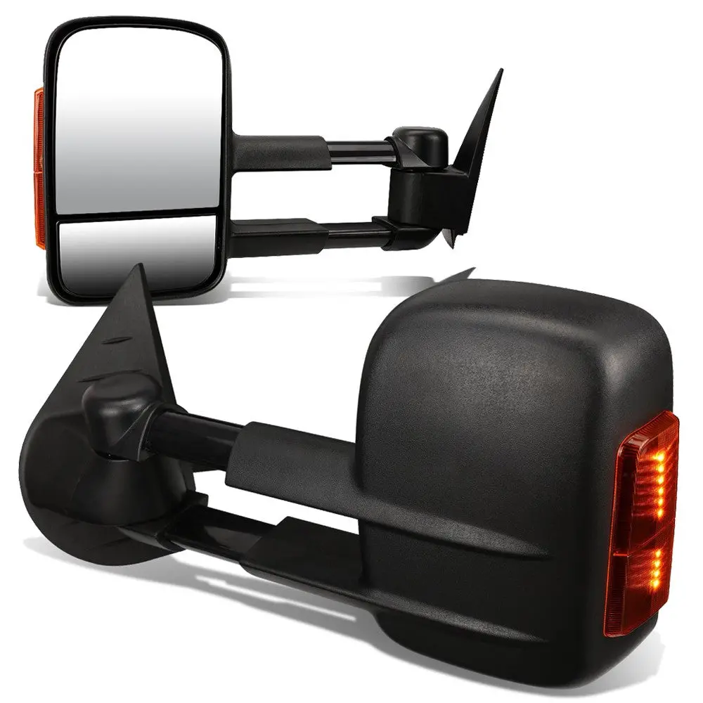 Left/Right Black Towing Side Mirror Manual+ Led Turn Signal For 07-13 Yukon 1