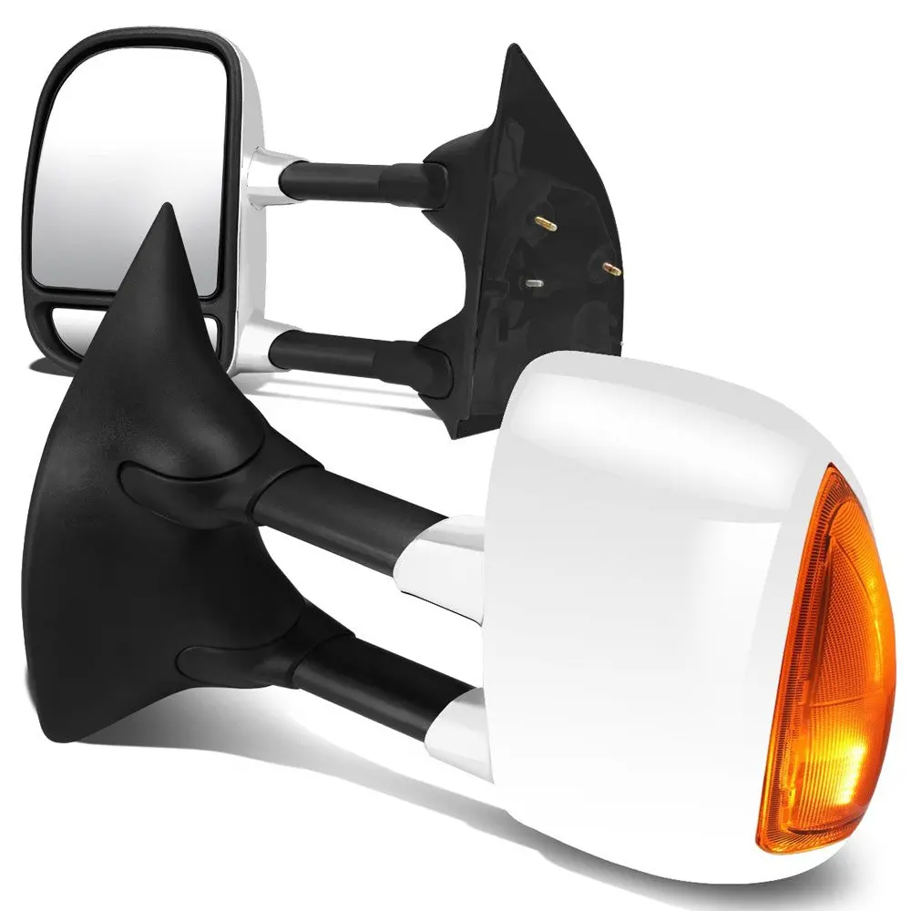 Left/Right Chrome Towing Side Mirror Manual+ Led Turn Signal For 99-07 F-250 Sd 1