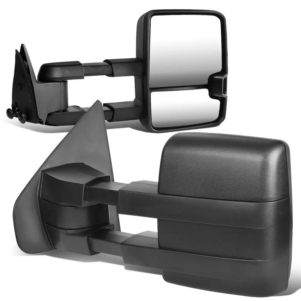 Left/Right Black Dual Glass Tow Mirror Manual+ W/Puddle Light For 04-14 F-150 1