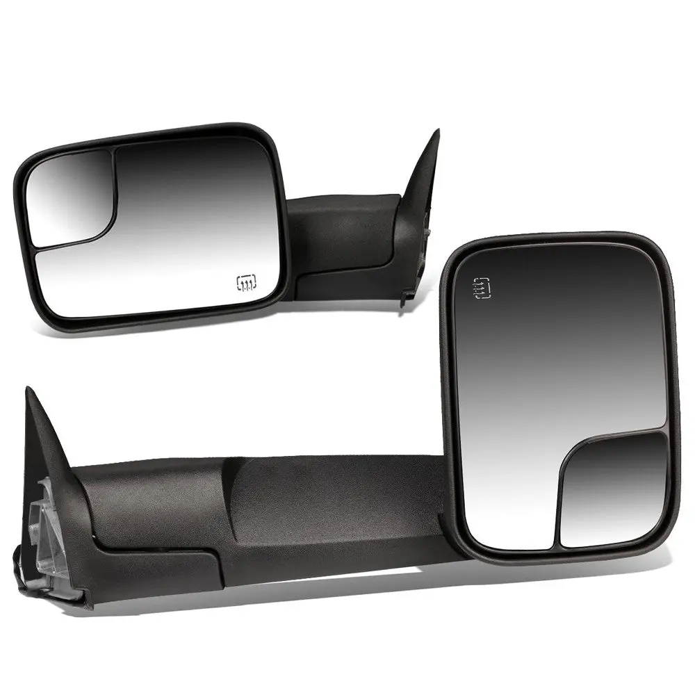 Left/Right Black Towing Side Mirror Powered W/Heated For 98-01 Ram 1500 1