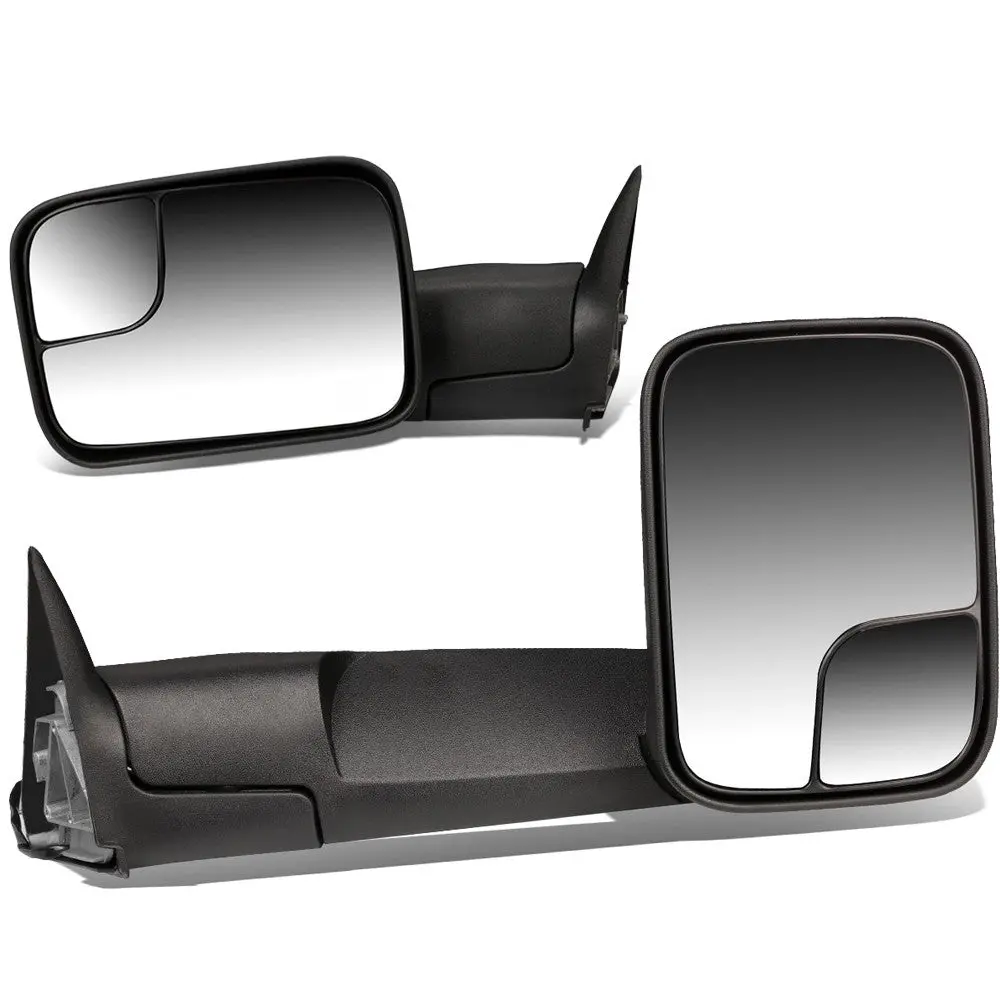 Left/Right Black Towing Side Mirror Manual Adjustment W/Heated For 94-02 Ram2500 1
