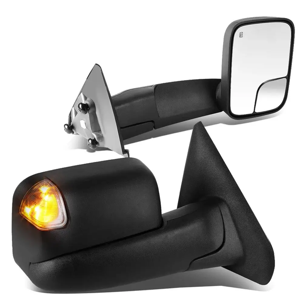 Left/Right Black Towing Side Mirror Powered W/Heated For 03-09 Ram 2500 1