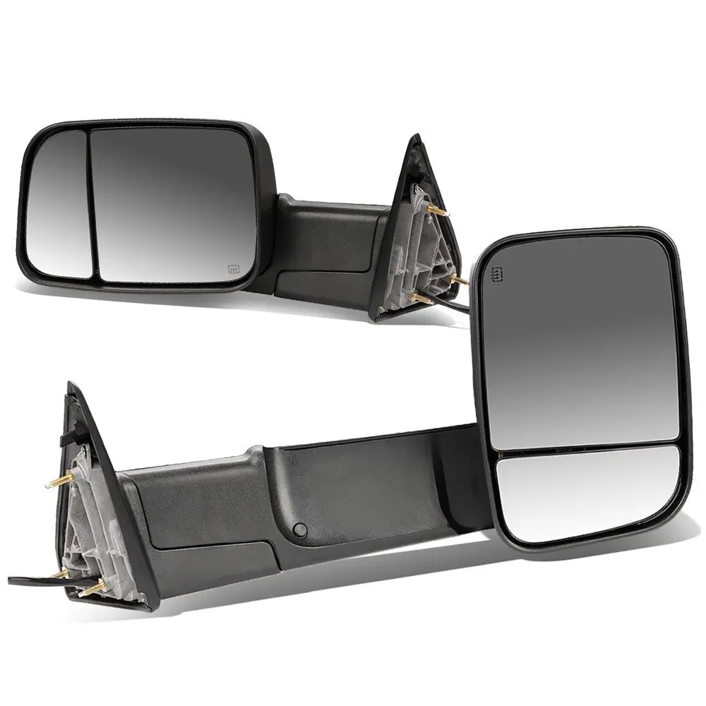 Left/Right Black Towing Side Mirror Powered W/Heated For 03-09 Ram3500 1