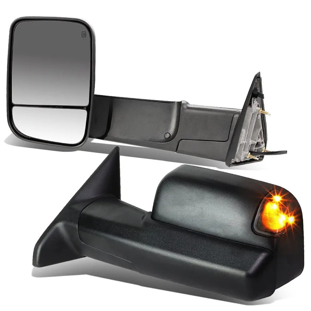 Left/Right Towing Side Mirror Powered W/Heated Turn Signal For 09-10 Ram 3500 1
