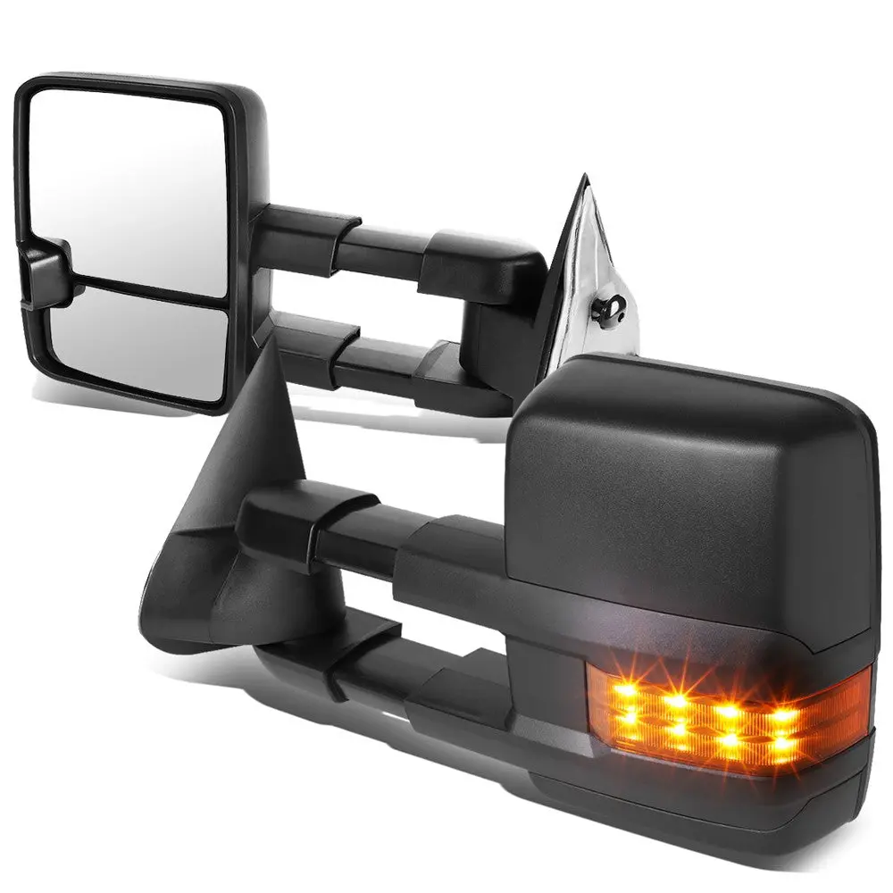Left/Right Black Towing Side Mirror Manual+ Led Turn Signal For 03-06 Escalade 1