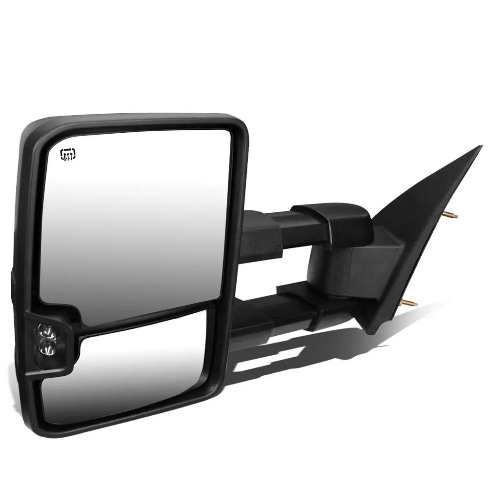 Left Black Towing Side Mirror Powered W/Heated Turn Signal For 15-17 Sierra 1500 1