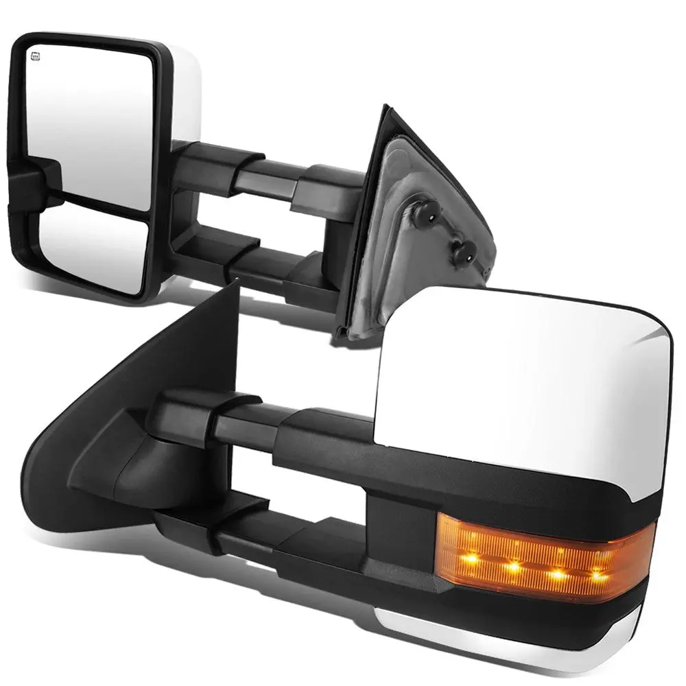 Left/Right Towing Side Mirror Powered W/Heated Turn Signal For 15-17 Sierra1500 1