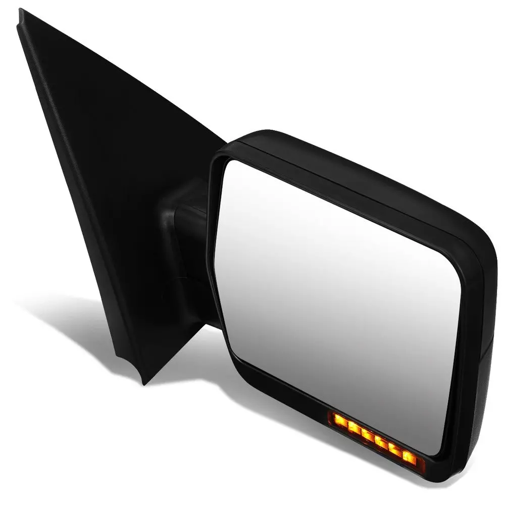 Right Black Towing Side Mirror Manual Adjustment Led Turn Signal For 04-14 F-150 1
