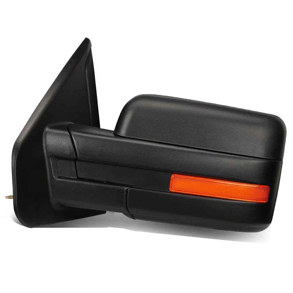 Left/Driver Black Towing Side Mirror Manual Adjustment Mirror For 04-14 F-150 1