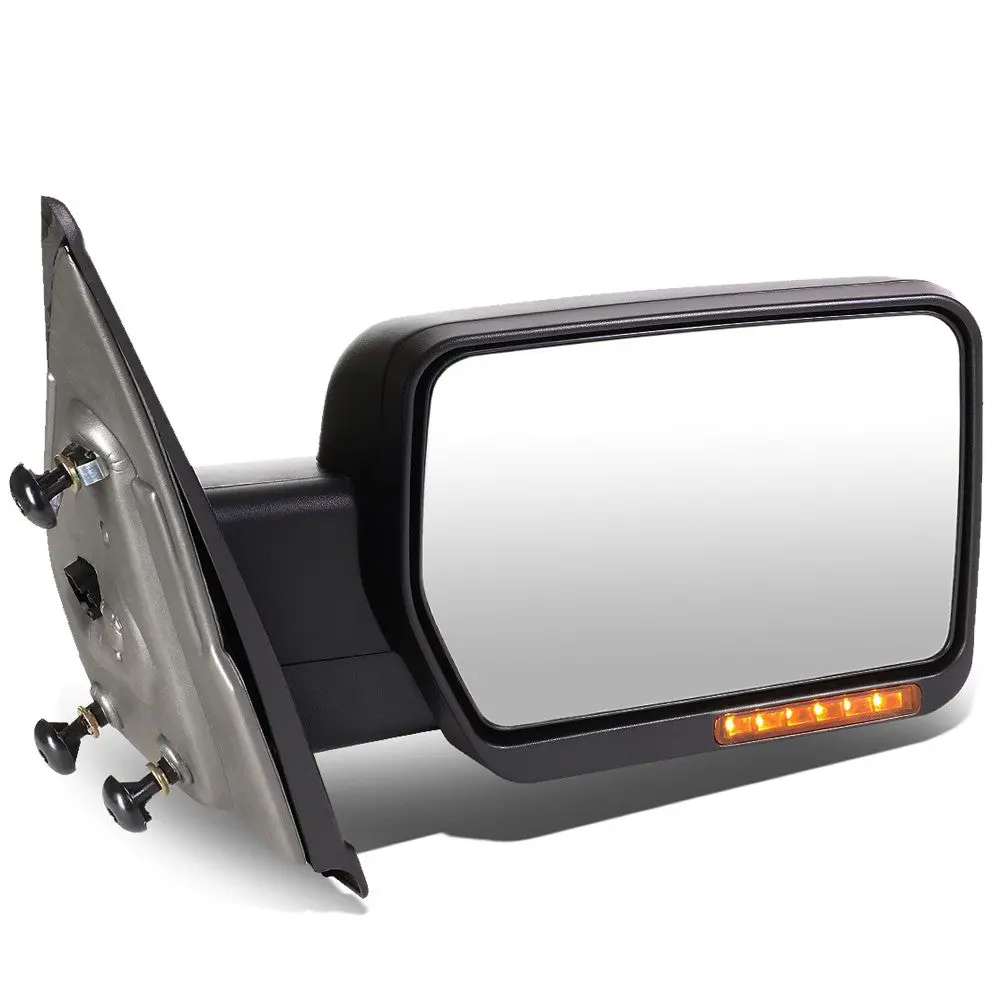 Right Black Towing Side Mirror Manual Adjustment Turn Signal For 04-14 F-150 1
