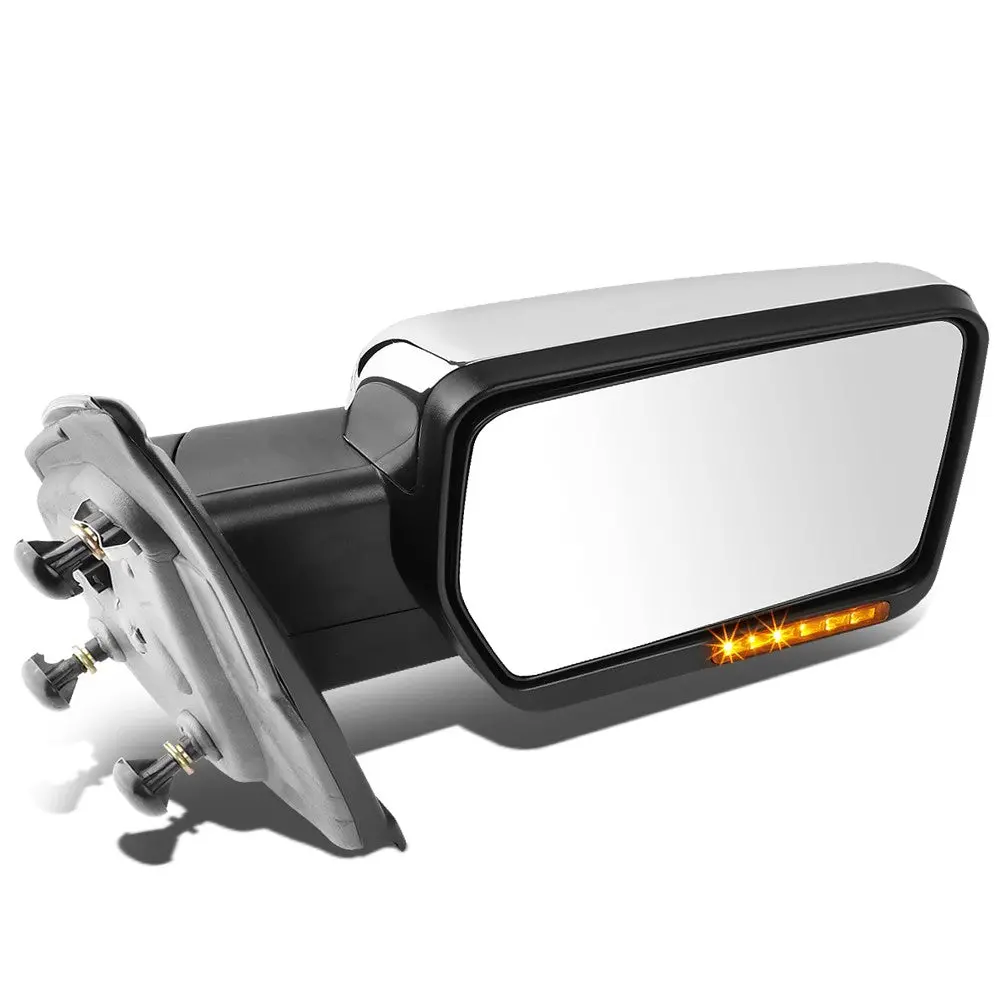 Right Chrome Towing Side Mirror Powered Adjustment Turn Signal For 04-14 F-150 1