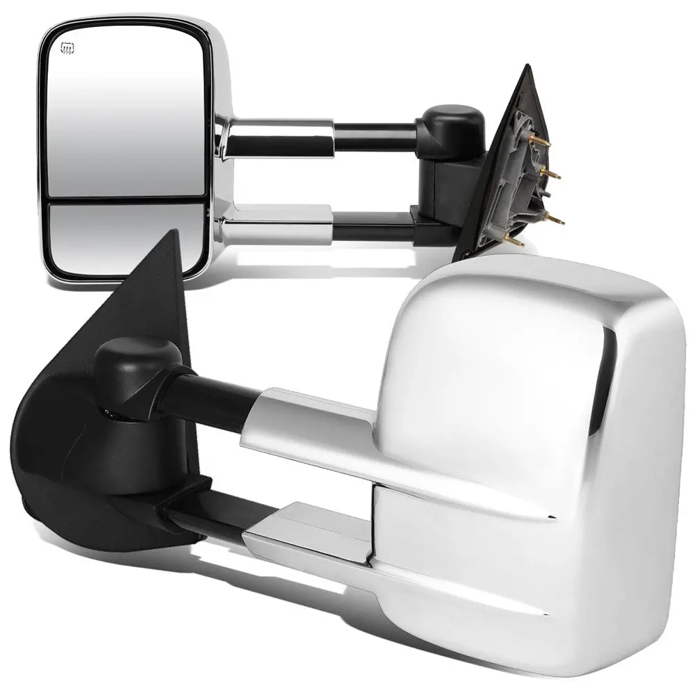 Left/Right Chrome Towing Side Mirror Powered W/Heated For 15-18 Sierra 1500 1