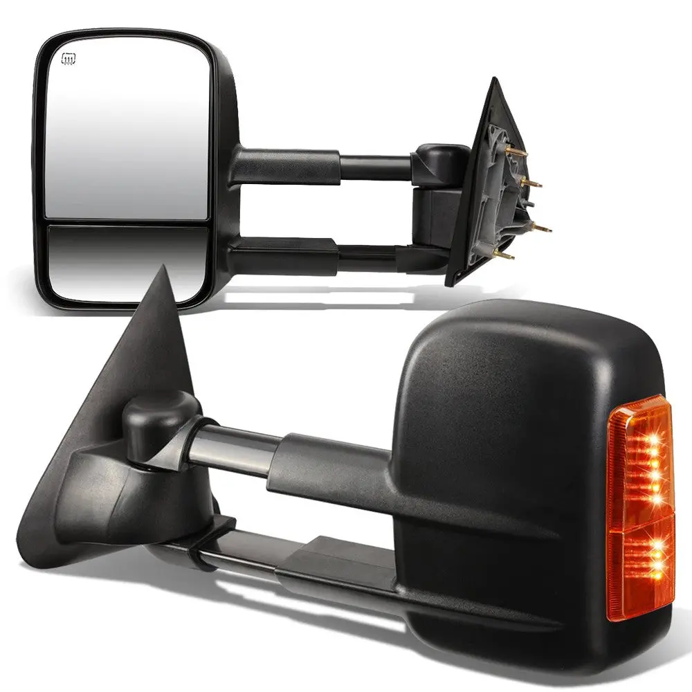 Left/Right Towing Side Mirror Powered W/Heated Turn Signal For 15-18Sierra1500 1