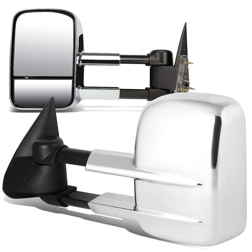 Left/Right Chrome Towing Side Mirror Manual Adjustment For 96-99 Tahoe 1