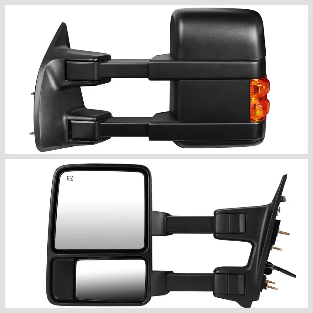 Left Black Towing Side Mirror Powered W/Heated Turn Signal For 08-16 F-250 Sd 2
