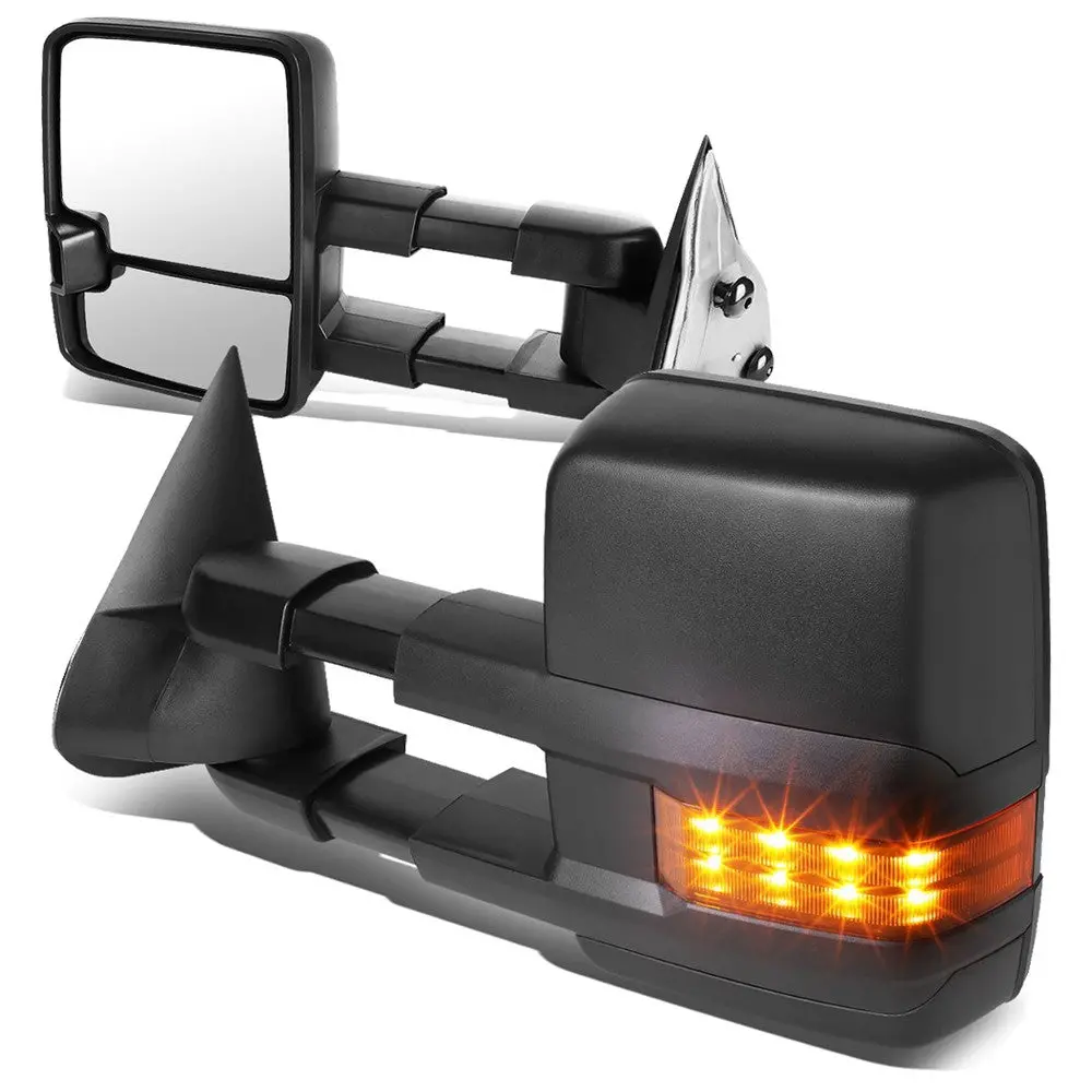 Left/Right Black Towing Side Mirror Manual+ Led Turn Signal For 00-06 Yukon 1