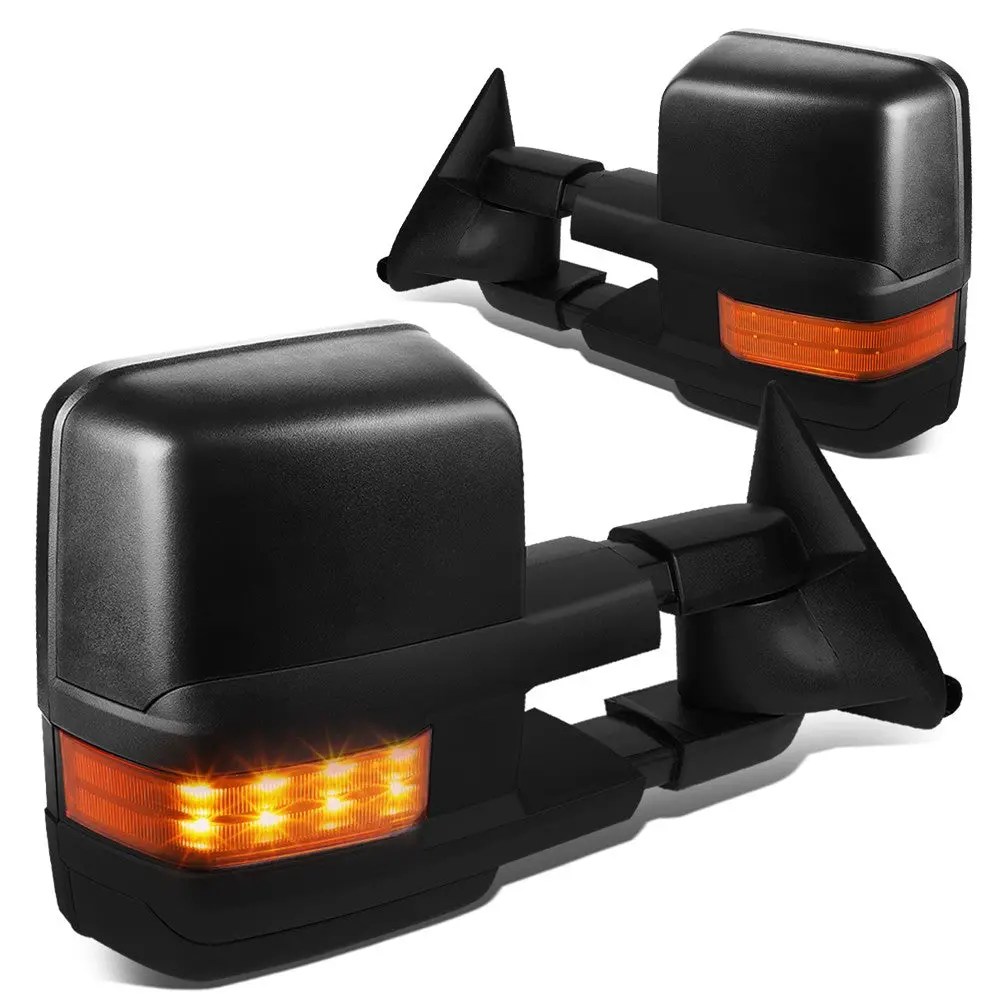 Left/Right Black Towing Side Mirror Manual+ Led Turn Signal For 97-00 Yukon 1