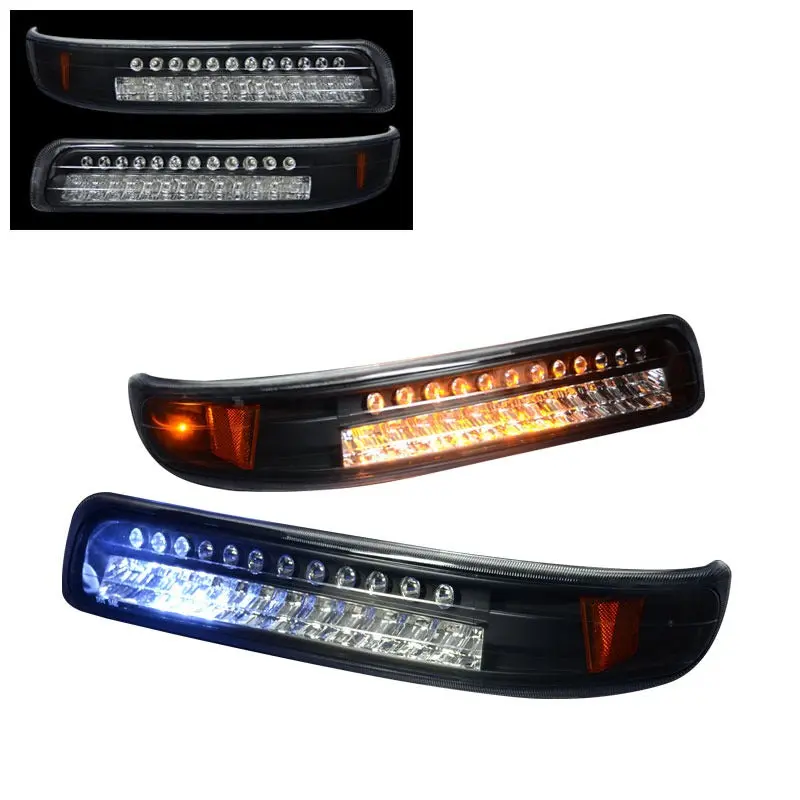 Black Housing Clear Lens Running Bumper Light For 00-06 Suburban 1500/2500 V8 1